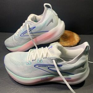 Brooks Glycerin 22 Women’s White Pink Blue Running Walking Sneakers Size-10.5